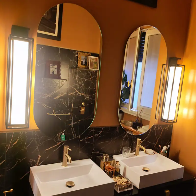 specchi su misura bagno doppio lavabo