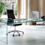 scrivania piano vetro ufficio