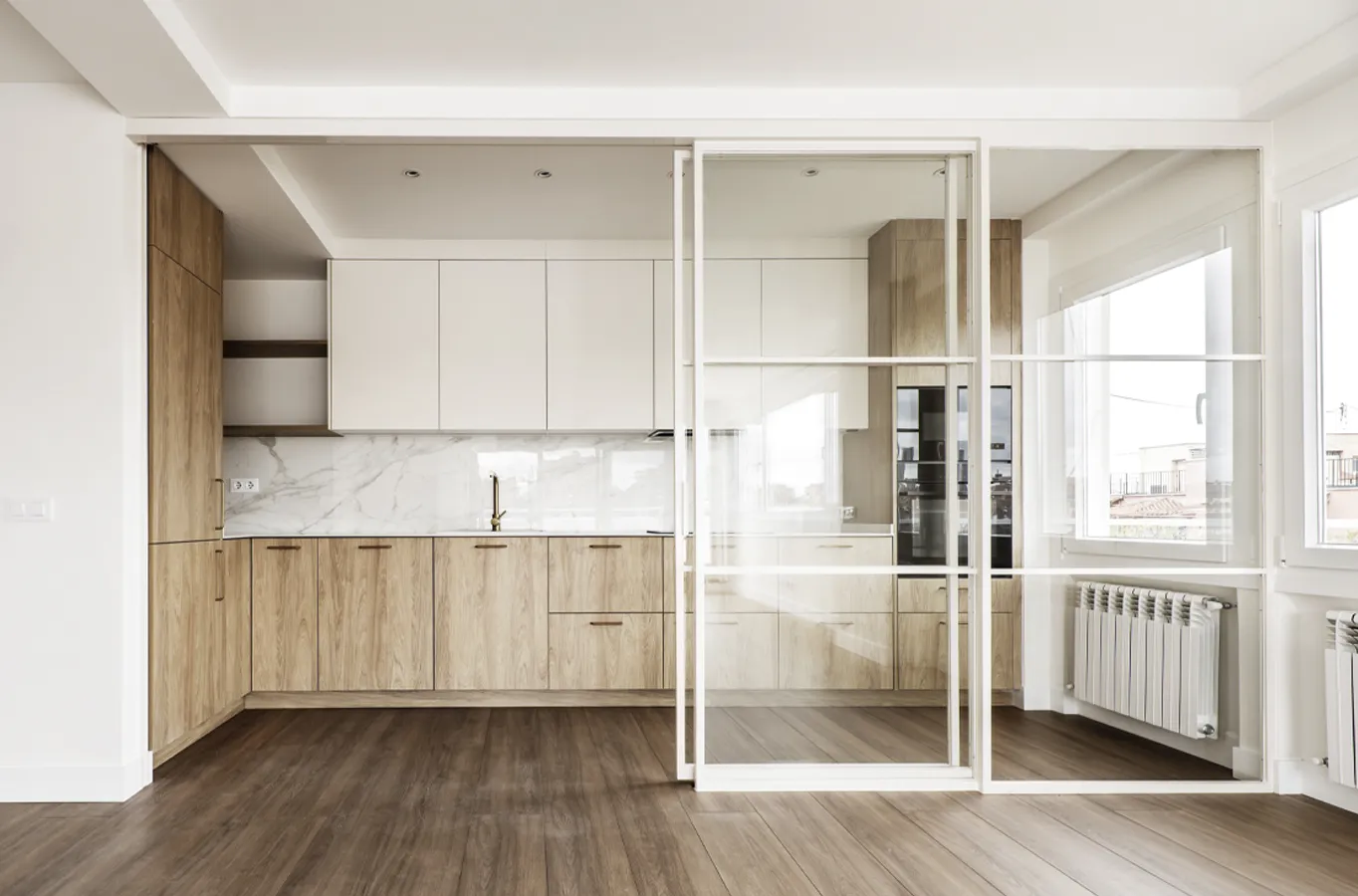 pareti divisorie vetro open space luminosita